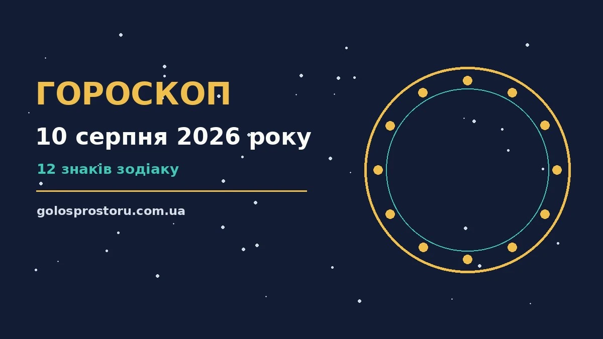 Гороскоп на 10 серпня 2026 року: ритм дня для 12 знаків про настрій, справи та гроші