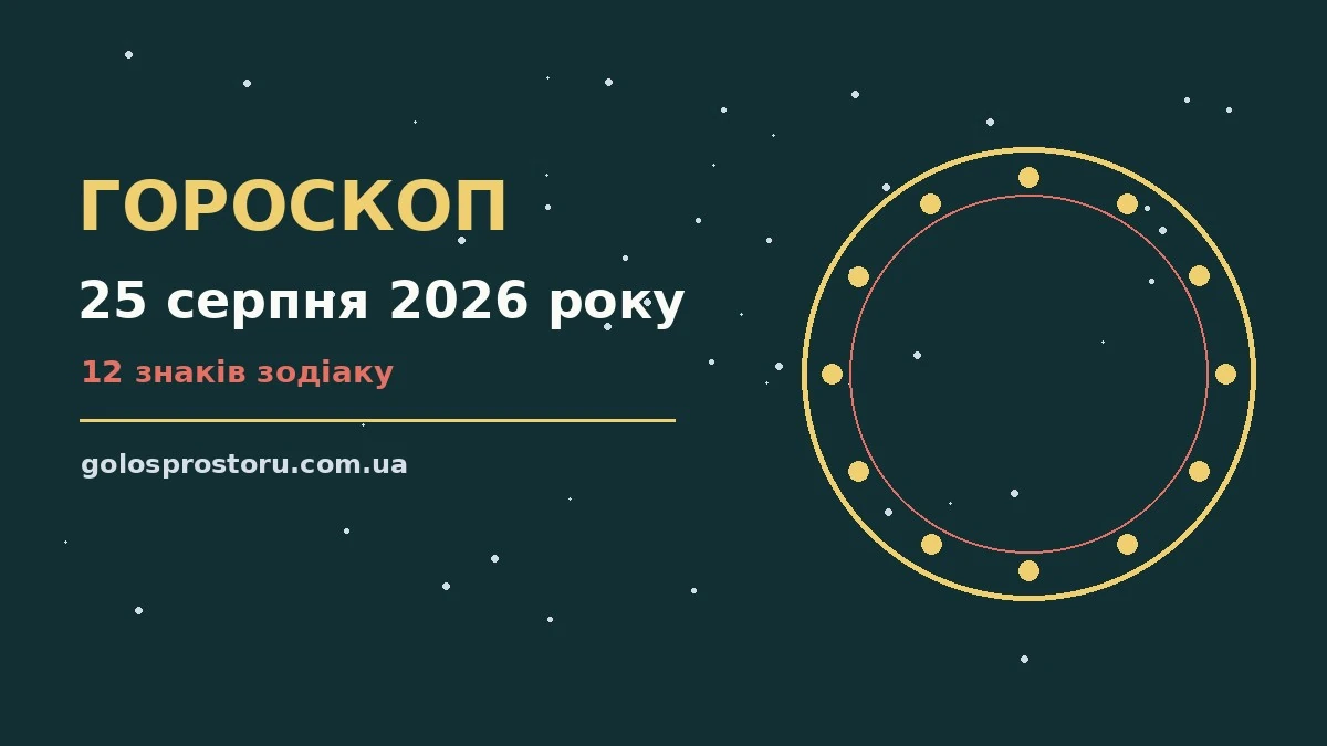 Гороскоп на 25 серпня 2026 року: ритм дня для 12 знаків про настрій, справи та гроші