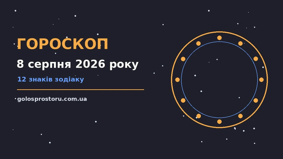 Гороскоп на 8 серпня 2026 року: ритм дня для 12 знаків про настрій, справи та гроші