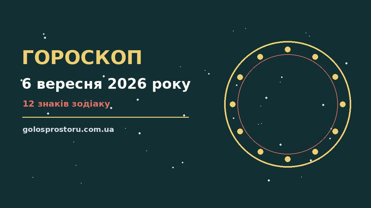 Гороскоп на 6 вересня 2026 року: ритм дня для 12 знаків про настрій, справи та гроші