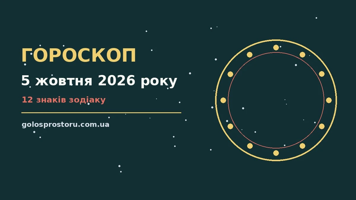 Гороскоп на 5 жовтня 2026 року: ритм дня для 12 знаків про настрій, справи та гроші